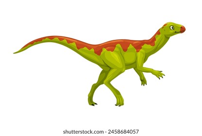 Zeichentrickfilm Hypsilophodon Dinosaurier Figur. Isolierte Vektorgrafik kleiner, pflanzenfressender Dino aus der frühen Kreidezeit. Antikes prähistorisches Reptil ging auf zwei Beinen, ausgestorbene alte Kreatur