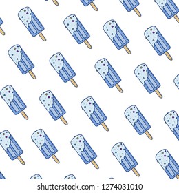 Cartoon ice cream background. Vector illustration.