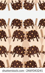 Cartoon ice cream border. Sweet icecream frame. Copy space