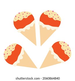 cartoon ice cream cone multicolored white back