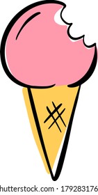Cartoon-Eis-Creme in einer Steinvektorgrafik