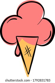Cartoon-Eis-Creme in einer Steinvektorgrafik