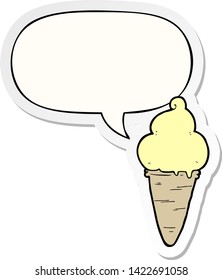 Cartoon-Eis mit Sprudelaufkleber