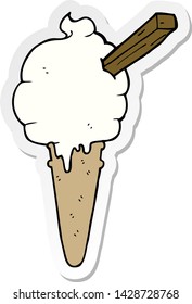cartoon ice cream with speech bubble sticker