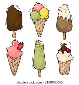 Cartoon ice cream vector collection