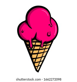 Cartoon ice cream vector illustration
