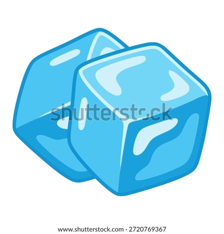 cartoon ice cube cold drink beverage flat color vector illustration template design