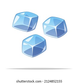 Cartoon ice cubes vector isolated illustration