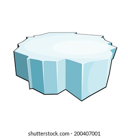 Cartoon ice floe. Isolate on white background. Vector illustration