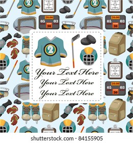 cartoon ice hockey sport seamless pattern