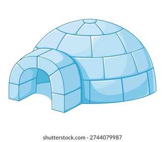 Cartoon ice igloo isolated on white background