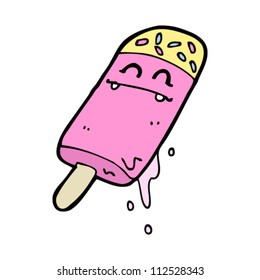 personaje de caricatura sobre hielo lolly