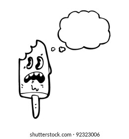cartoon ice lolly with face