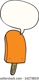 caricatura de hielo lolly con burbuja de habla