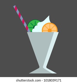 Cartoon Ice Parfait flat art vector