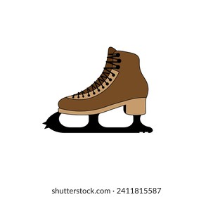 Cartoon ice skating boot. Vector illustration