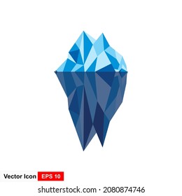 Cartoon-Eisberg-Hintergrund. Iceberg Unterwasseransicht. Vektorgrafik