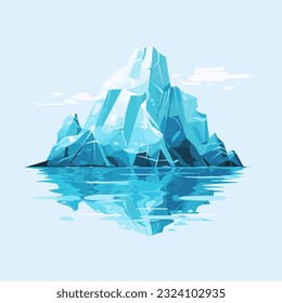 Cartoon iceberg. Iceberg underwater view. High quality illustration of Iceberg. Isolated on background. Vector Illustration EPS10