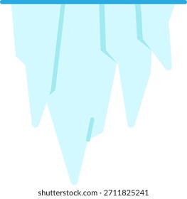 Cartoon-Eiszapfen, die an einer Kante hängen