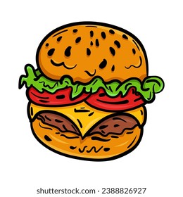 Cartoon icon American fast food