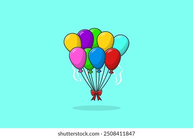 cartoon icon birthday balloons, birthday balloon ornaments, party
