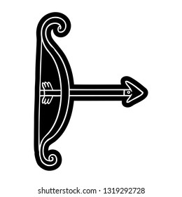 cartoon icon of a bow and arrow