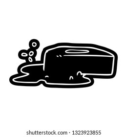 icono de caricatura de un jabón burbujeado