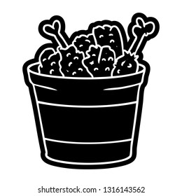 cartoon icon bucket of fried chicken