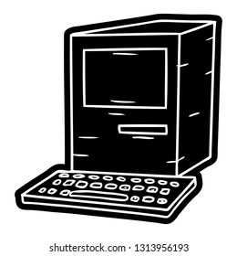 cartoon icon of a computer and keyboard