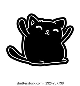 cartoon icon of cute kawaii cat