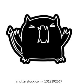 cartoon icon of a cute kawaii devil