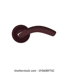 Cartoon icon of door handle with lever arm flat vector illustration isolated.