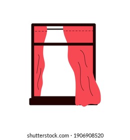 Cartoon Icon Empty Window Frame Red Stock Vector (Royalty Free ...