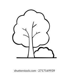  Icono de dibujos animados Entorno Big Tree para un mejor entorno Diseño digital simple