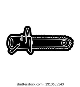 cartoon icon fo a chain saw