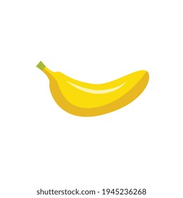 Cartoon icon of fresh yellow banana fruit flat vector illustration isolated.