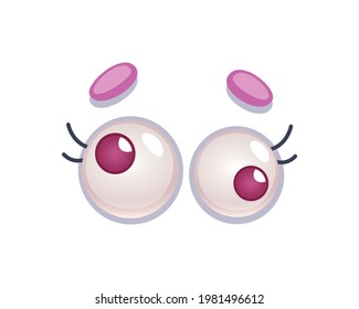 Cartoon icon with funny eyes of crazy monster isolated on white background vector illustration