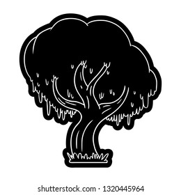 icono de dibujos animados de un árbol verde