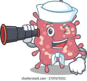 A cartoon icon of haemophilus ducreyi Sailor with binocular