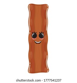 Cartoon icon of a happy bacon - Vector