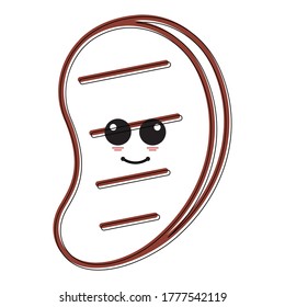 Cartoon icon of a happy meat steak - Vector