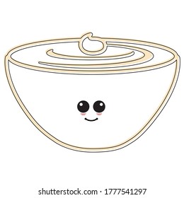 Cartoon icon of a happy milk cream cup. Dairy product icon - Vector