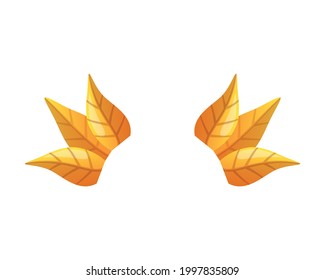 Cartoon icon of head decoration with golden leaves isolated vector illustration