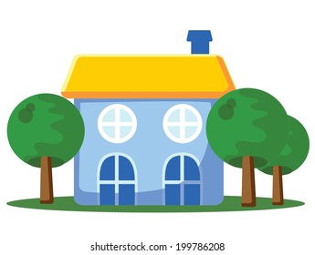 Cartoon icon of house