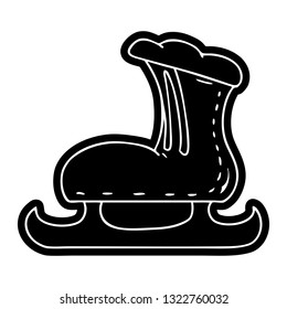 cartoon icon of an ice skate boot