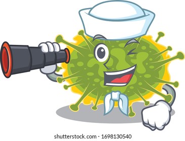 A cartoon icon of insthoviricetes Sailor with binocular