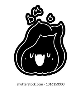 cartoon icon kawaii cute fire flame