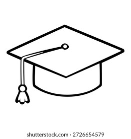Cartoon Icon Learning Square Academic Cap Simple Digital Design