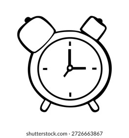 Cartoon Icon Learning Time Alarm For Not Late To School Simple Digital Design
