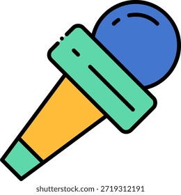 Icono de dibujos animados de un micrófono para la grabación